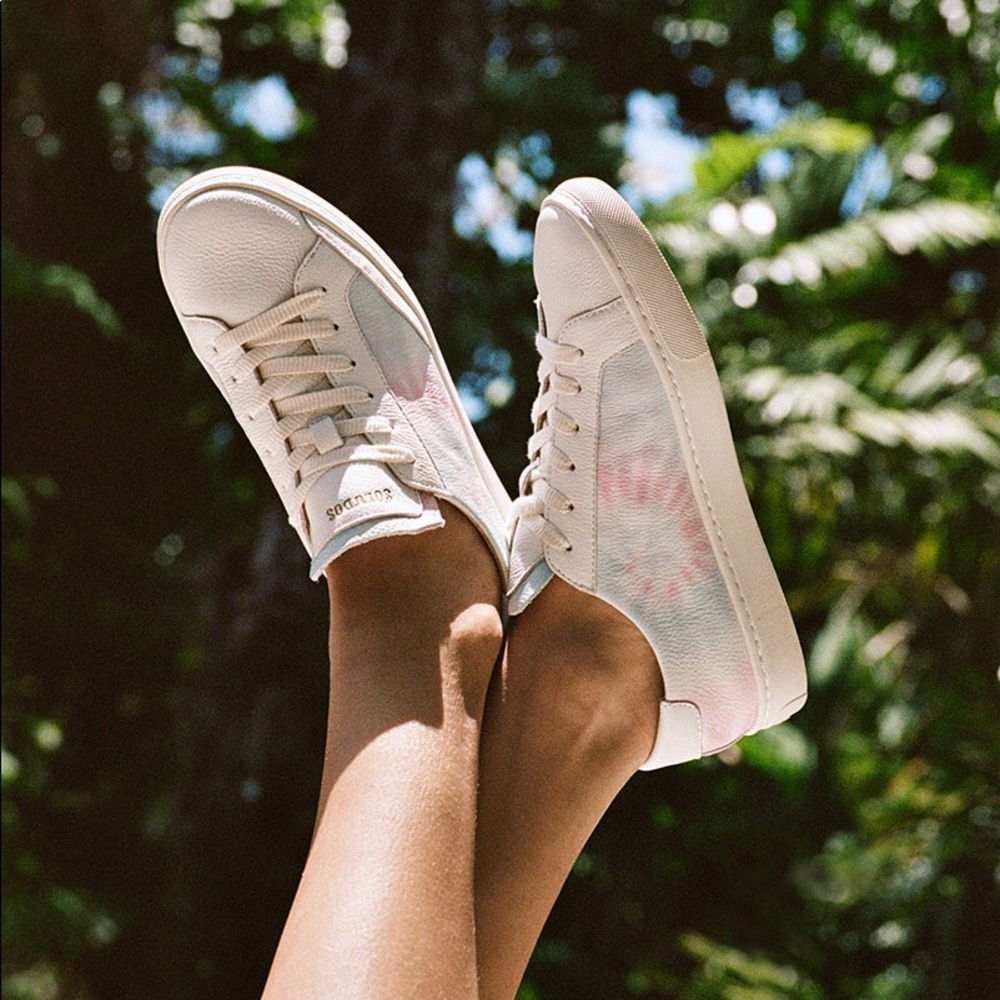 Worn twice, tie dye sneakers